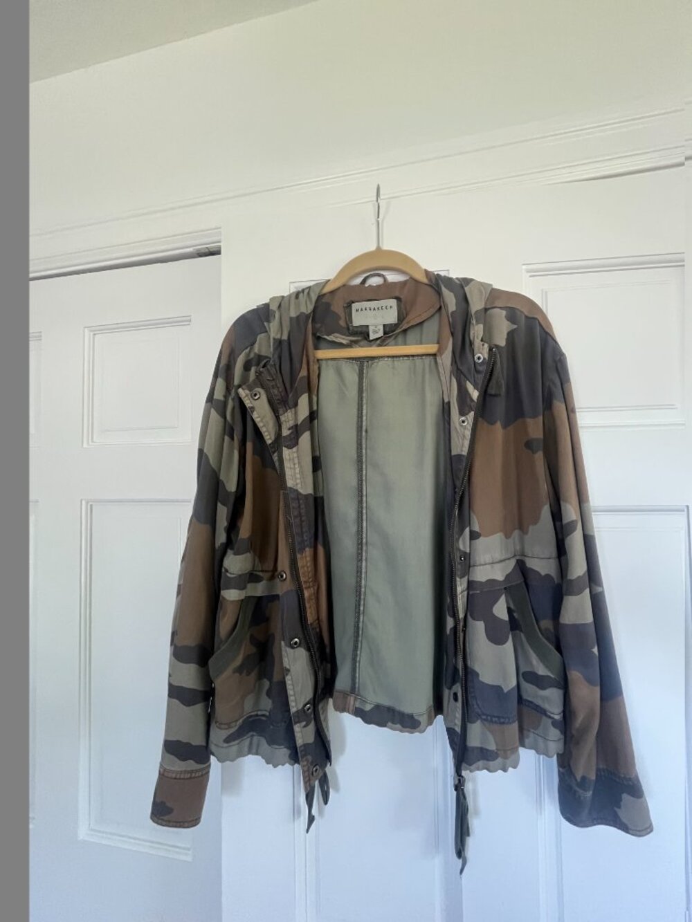 Marrakech Camouflage Hooded Utility Jacket - Size Medium